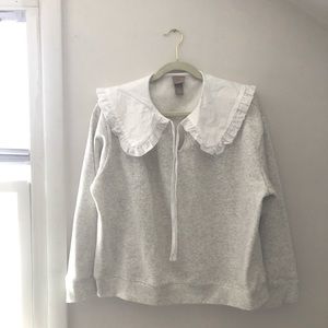 Bibbed Pullover Sweatshirt